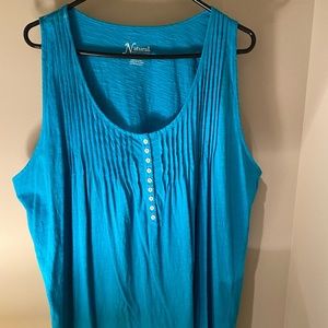 GUC turquoise tank top with buttons XXL